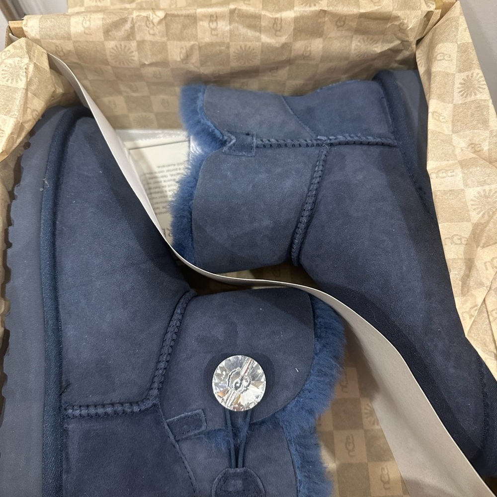 UGG Navy Bailey Button Boots